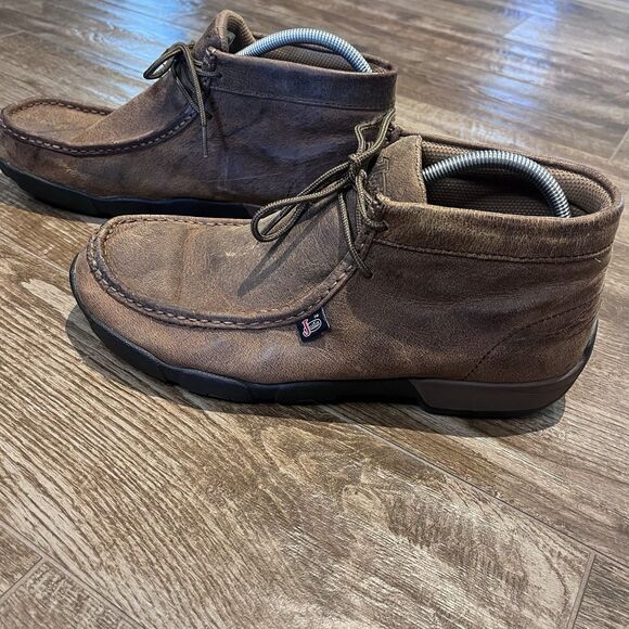 Justin Cappie Soft Toe Work Shoes Mens 11.5 Brown 4\